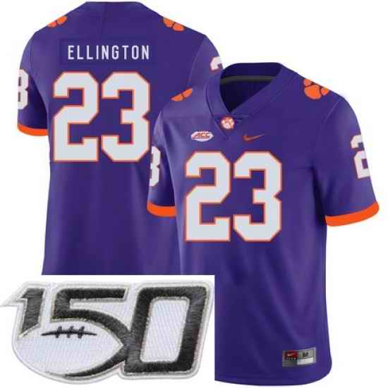 Clemson Tigers 23 Andre Ellington Purple Nike College Football Stitched 150th Anniversary Patch Jersey